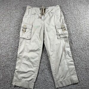J Crew tan cargo capri pants 8 adjustable‎ casual hiking travel outdoor women